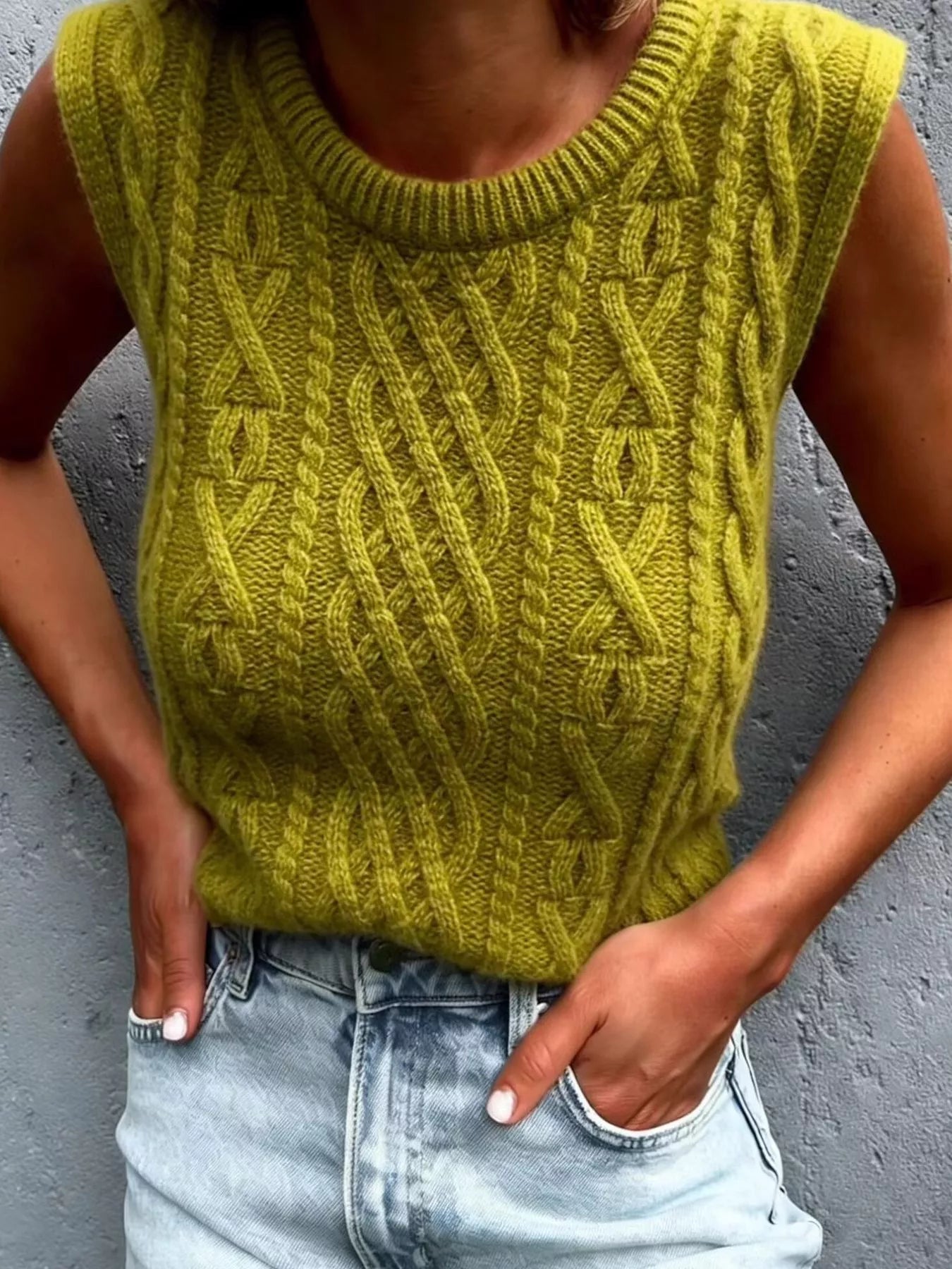 Cable Knit Sweater Vest