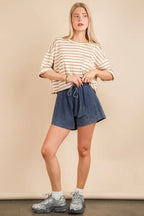 VERY J Mineral Washed Comfy Baggy Shorts