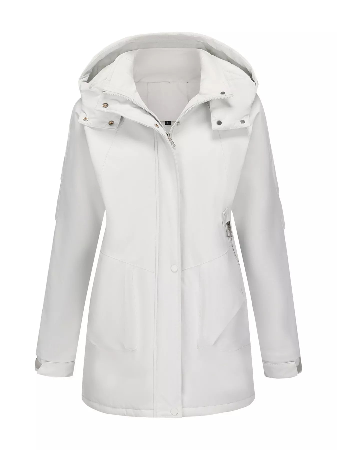 Full Size Hooded Mid-Length Windproof Outerwear Plus Size