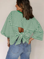 Striped Back Bow Tie T-Shirt