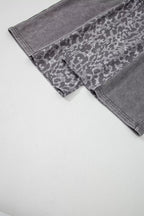 Mineral Wash Leopard Patchwork Loose Pants