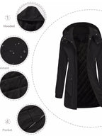 Full Size Zip Up Hooded Parka Outerwear Plus Size