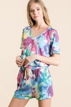 BiBi Tie Dye French Terry Casual Shorts