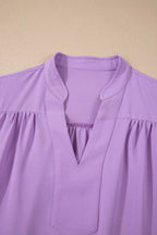 V Neck Puff Sleeve Summer Blouse