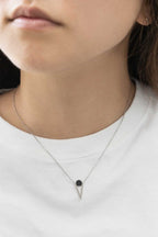 Tensly Point Stone Necklace | Silver