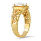 Sterling Silver Infinity Emerald-cut Diamond CZ Ring