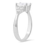 Sterling Silver Oval-cut Diamond CZ Ring