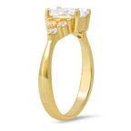 Sterling Silver Oval-cut Diamond CZ Ring