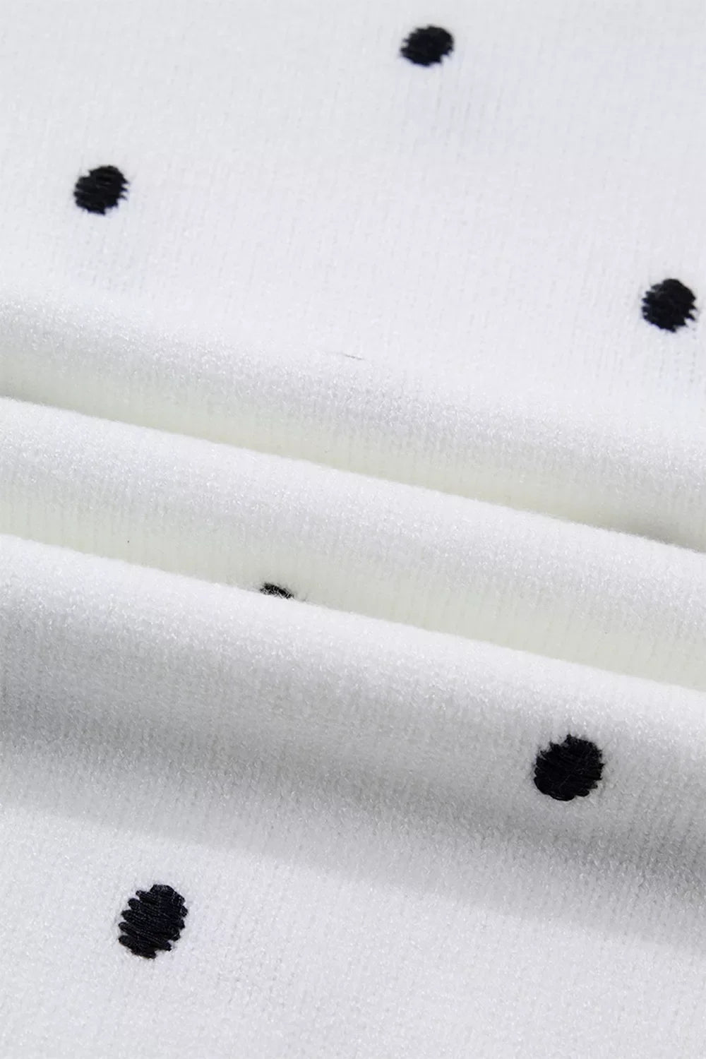 Elegant Polka Dot Bubble Short Sleeve Sweater