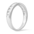 Sterling Silver Channel-set Round CZ Band Ring