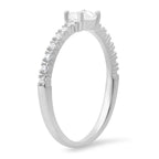 Sterling Silver East/West Baguette-cut CZ Ring