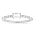 Sterling Silver East/West Baguette-cut CZ Ring