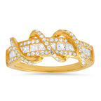 Sterling Silver Exotic Twist CZ Band Ring