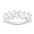 Abstract Baguette-cut CZ Ring