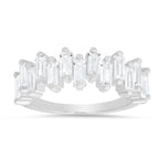 Abstract Baguette-cut CZ Ring