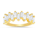 Abstract Baguette-cut CZ Ring
