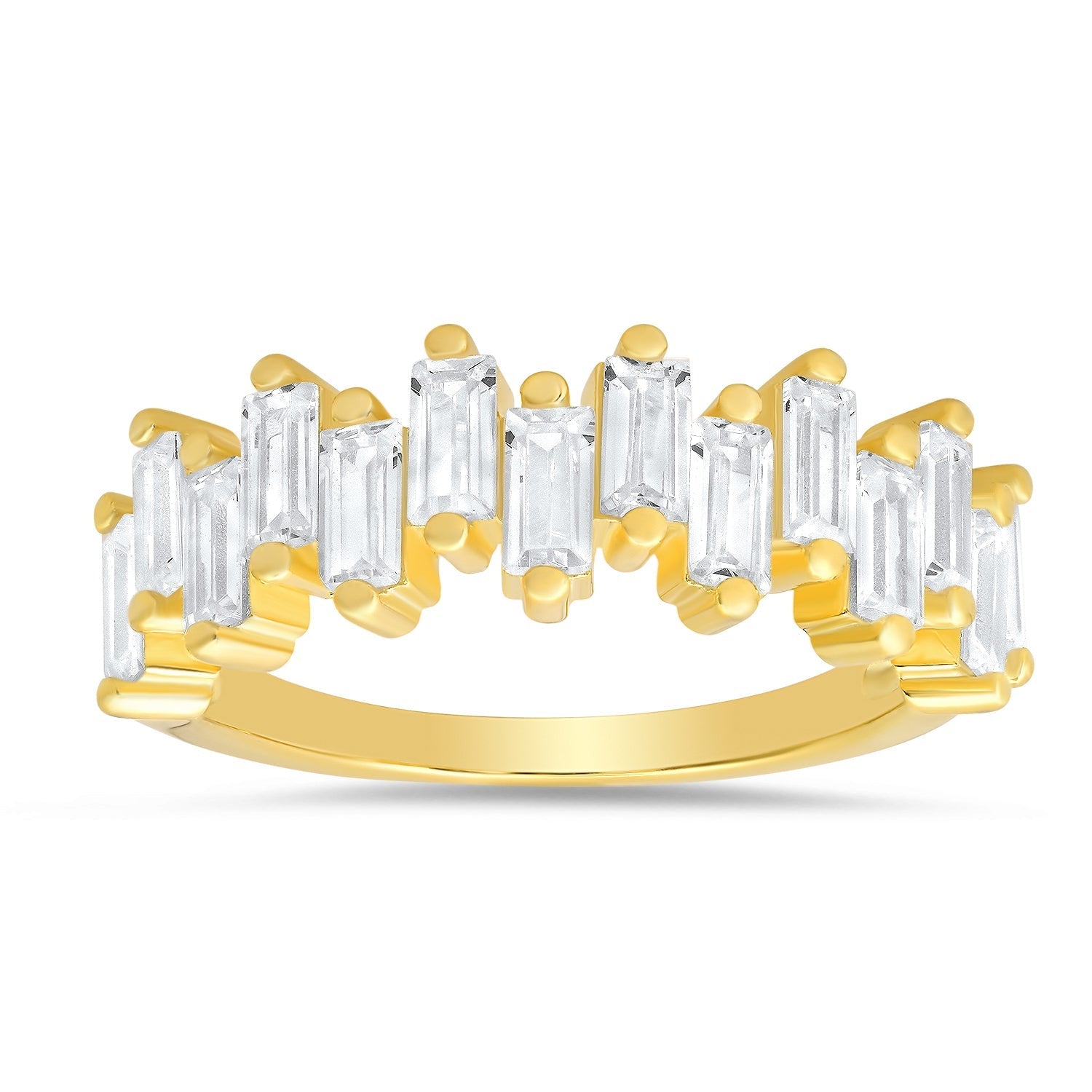 Abstract Baguette-cut CZ Ring