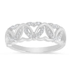 Sterling Silver Interlocking Hearts CZ Ring