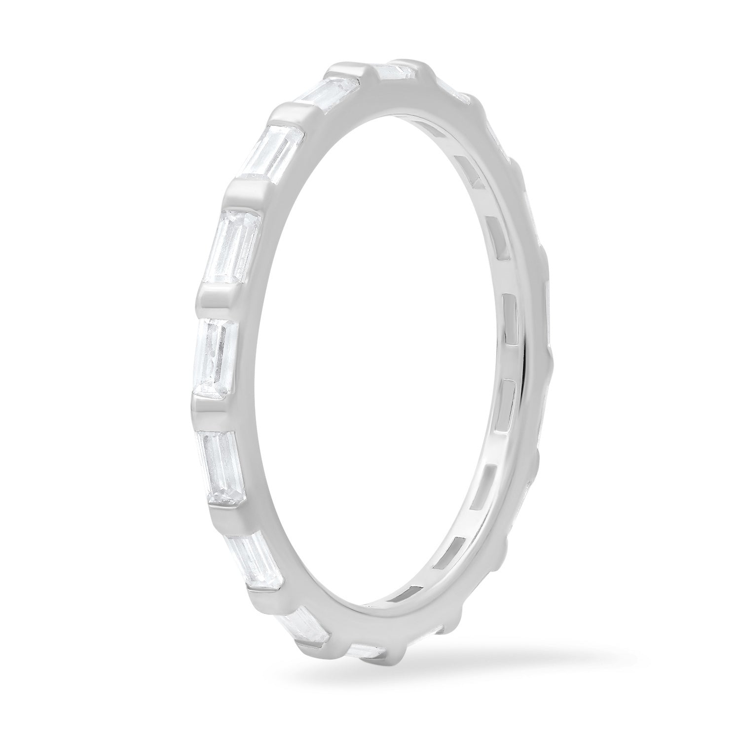 Baguette CZ Stackable Eternity Band Ring