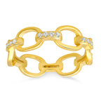 Sterling Silver CZ Paper Clip Band Ring
