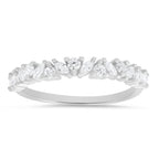 Sterling Silver Marquise-cut CZ Band Ring