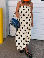Polka Dot Spaghetti Strap Maxi Dress