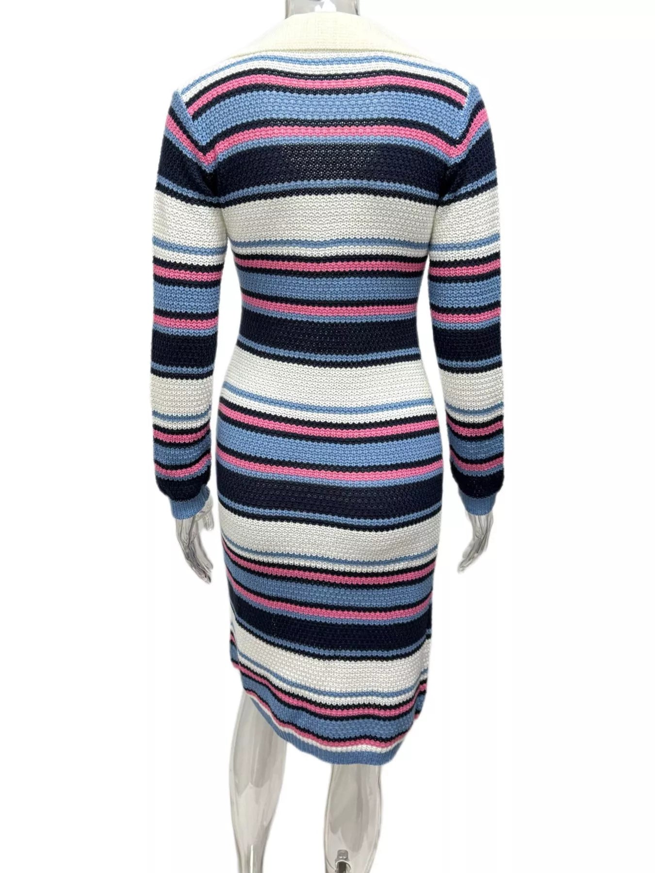 Striped Knitted Bodycon Sweater Dress