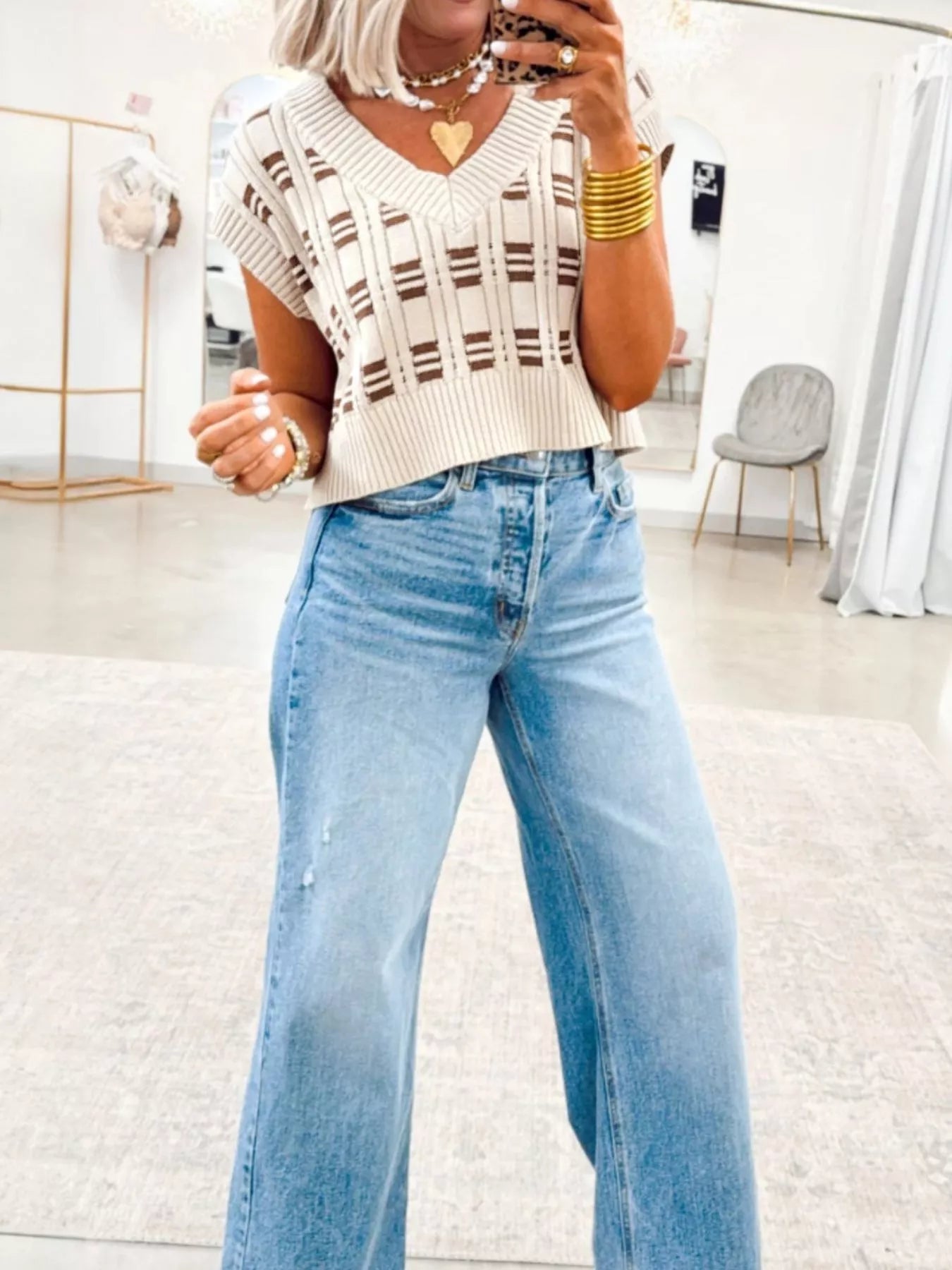 Ribbed Cropped Sweater Vest