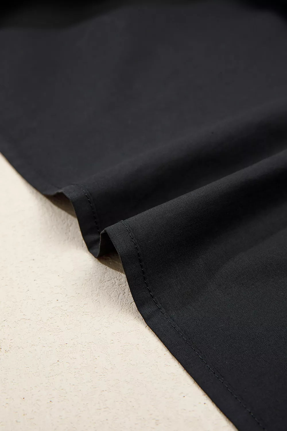 Short Puff Sleeve Contrast Embroidered Detail V Neck Blouse