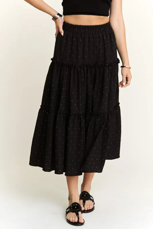 ADORA Rhinestone Accent Tiered Skirt