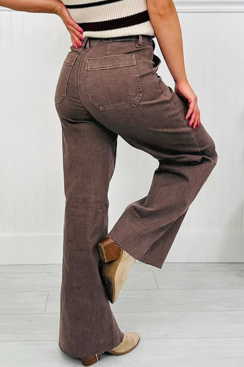 Vintage Wash Wide Leg Jeans