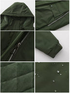 Full Size Zip Up Hooded Parka Outerwear Plus Size