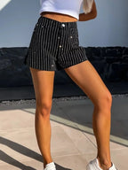 High Waist Wash Denim Shorts