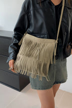 Double-Layered Fringe Shoulder Bag