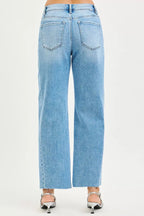 RISEN Full Size Slouchy Cropped Barrel Jeans with Curved Side Seam Plus Size