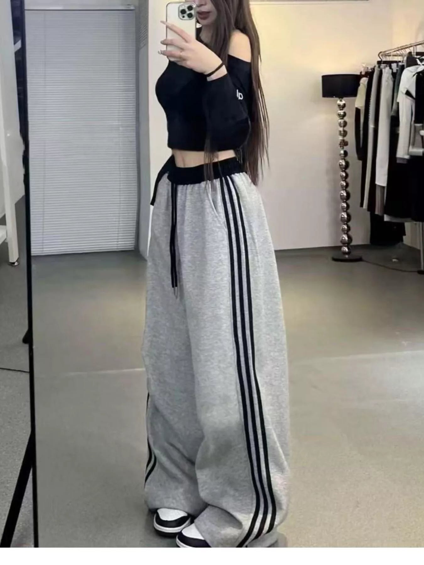 Casual Loose Fit Striped Pants