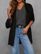 Full Size Open Front Longline Outerwear Plus Size