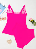 Ruched Tummy Control Tankini 2pcs Swimsuit