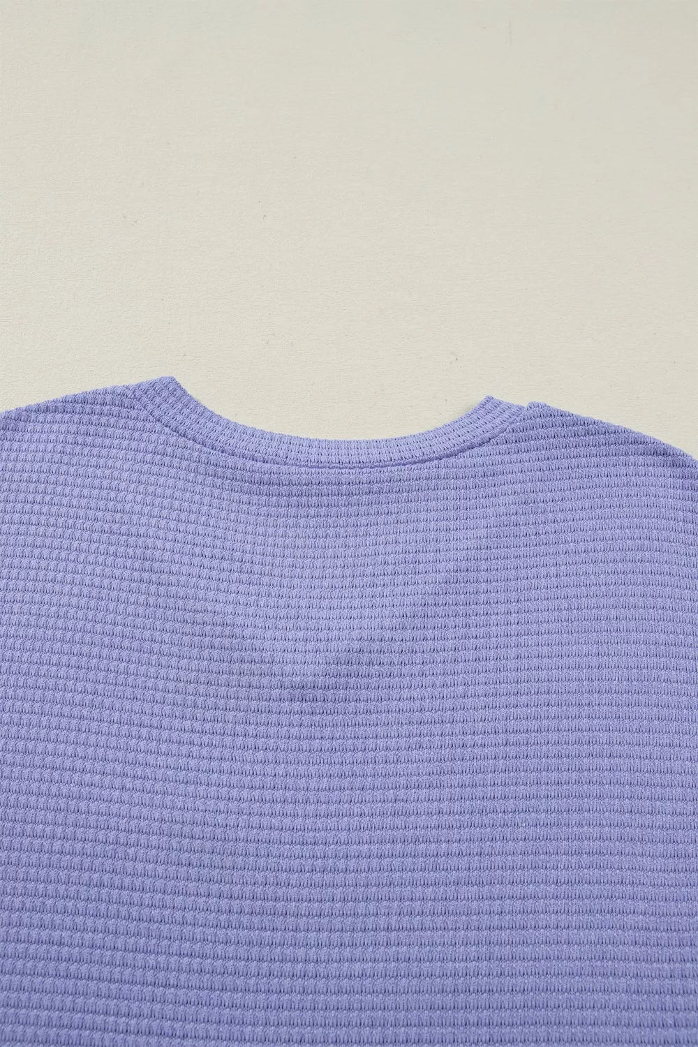 Waffle V Neck Short Sleeve Top