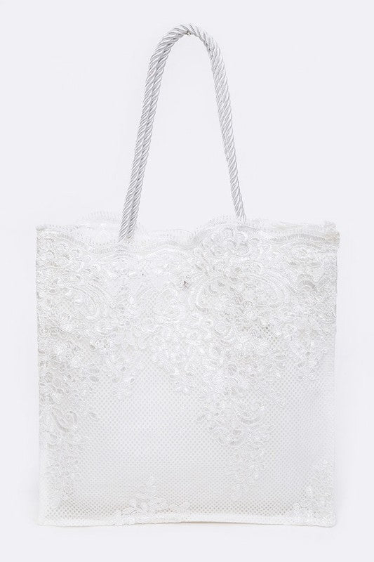 Lace Fabrice Cleared Structure Tote