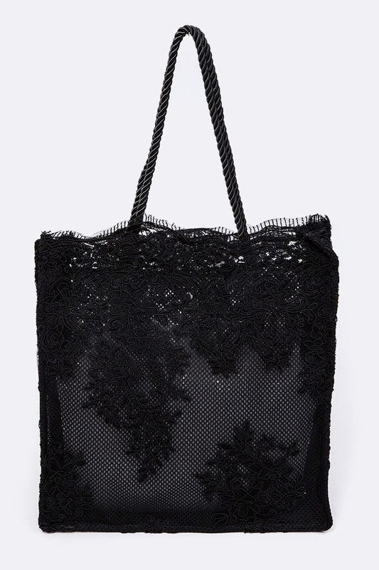 Lace Fabrice Cleared Structure Tote
