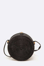 Hand Painted Wooden Panel Bamboo Circle Swing Bag