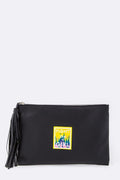 Fight Like A Girl Tasseled Leather Pouch