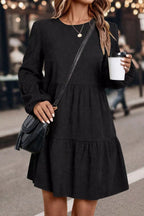 Long Sleeve Tiered Mini Dress