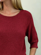Full Size Ribbed Knit Round Neck Sweater Plus Size