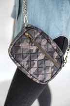 SueEllen Quilted Small Crossbody Bag with Gold Cha