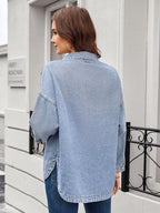 Vintage Wash Button-Down Denim Jacket