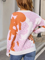 Abstract Pattern Round Neck Sweater