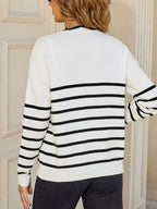 Striped Tie Front Knit Cardigan