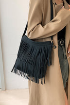 Double-Layered Fringe Shoulder Bag